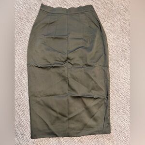 NWT Vixen by Micheline Pitt Olive Pencil Skirt